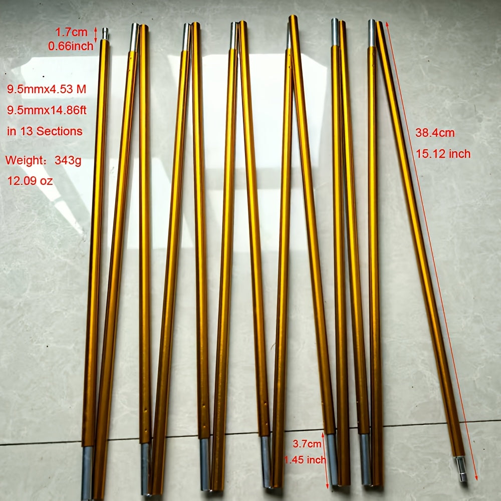 1pc 9.5mm 7001 Aluminum Alloy Tent Pole | 3.49m 4.2m 4.02m 4.42m 4.53m 4.82m 4.87m 5.45m 5.62m 5.87m Replacement Poles Tent Repair