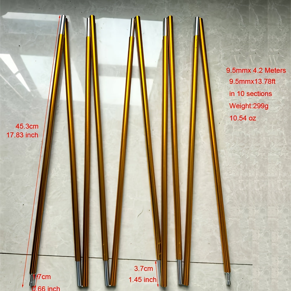 1pc 9.5mm 7001 Aluminum Alloy Tent Pole | 3.49m 4.2m 4.02m 4.42m 4.53m 4.82m 4.87m 5.45m 5.62m 5.87m Replacement Poles Tent Repair