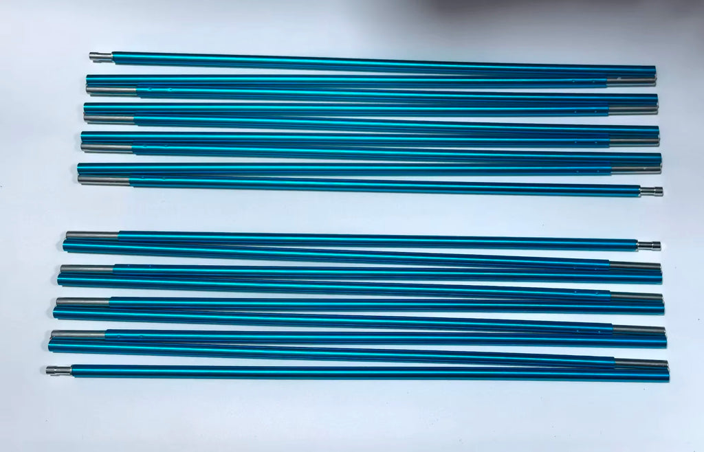 1pc 8.5mm 7001 Aluminum Alloy Tent Poles Replacement 363cm-405cm Lightweight Durable Camping Awning Repair Rod Tent Support Repair Poles