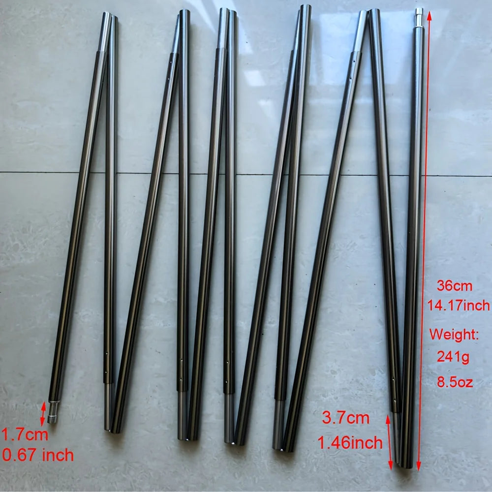 1pc 8.5mm 7001 Aluminum Alloy Tent Poles Replacement 363cm-405cm Lightweight Durable Camping Awning Repair Rod Tent Support Repair Poles
