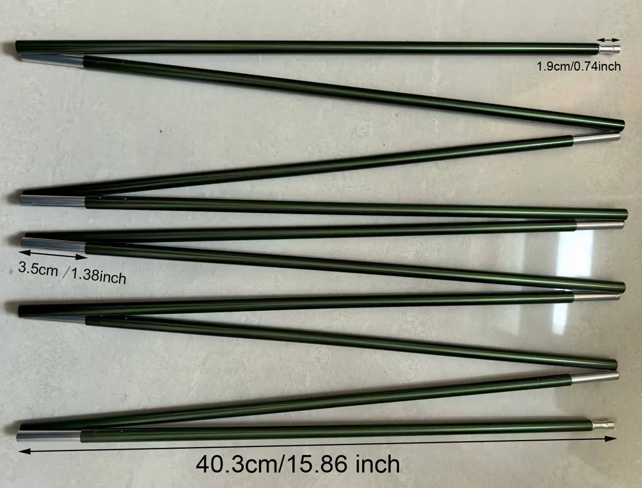 1pc 8.5mm 7001 Aluminum Alloy Tent Poles Replacement 363cm-405cm Lightweight Durable Camping Awning Repair Rod Tent Support Repair Poles