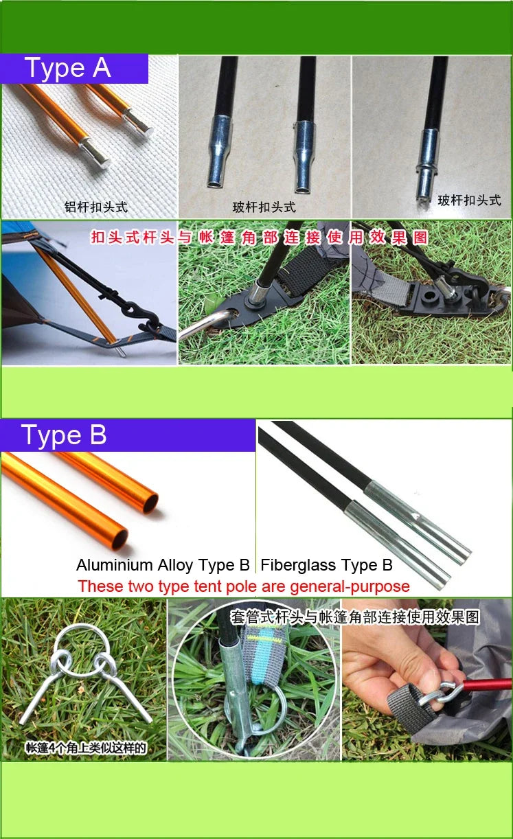 11mm 7001 Aluminum Alloy Tent Pole Replacement 475cm-693cm | Lightweight Durable Camping Awning Repair Support Rod Size