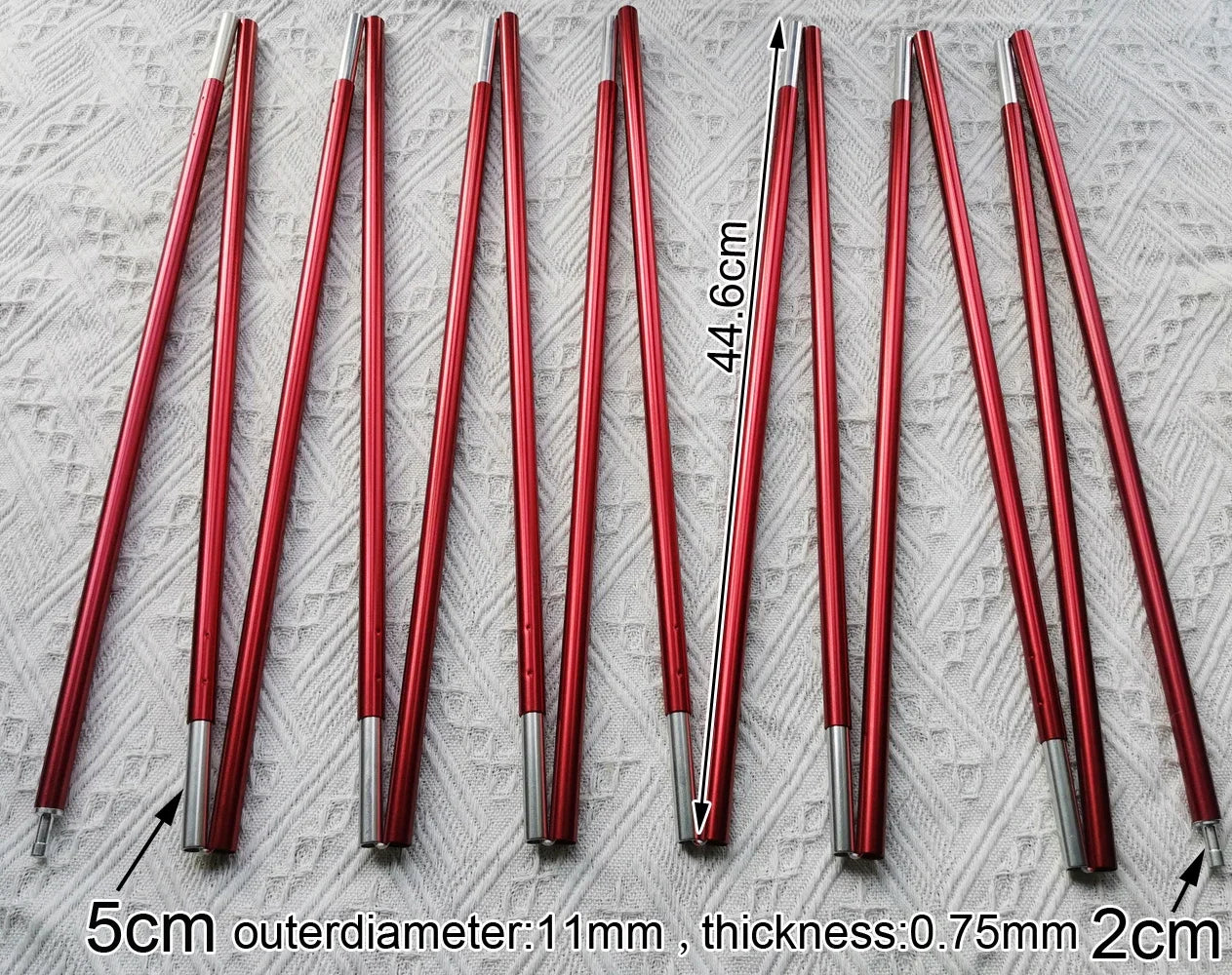 1pc 8.5mm 7001 Aluminum Alloy Tent Poles Replacement 363cm-405cm Lightweight Durable Camping Awning Repair Rod Tent Support Repair Poles