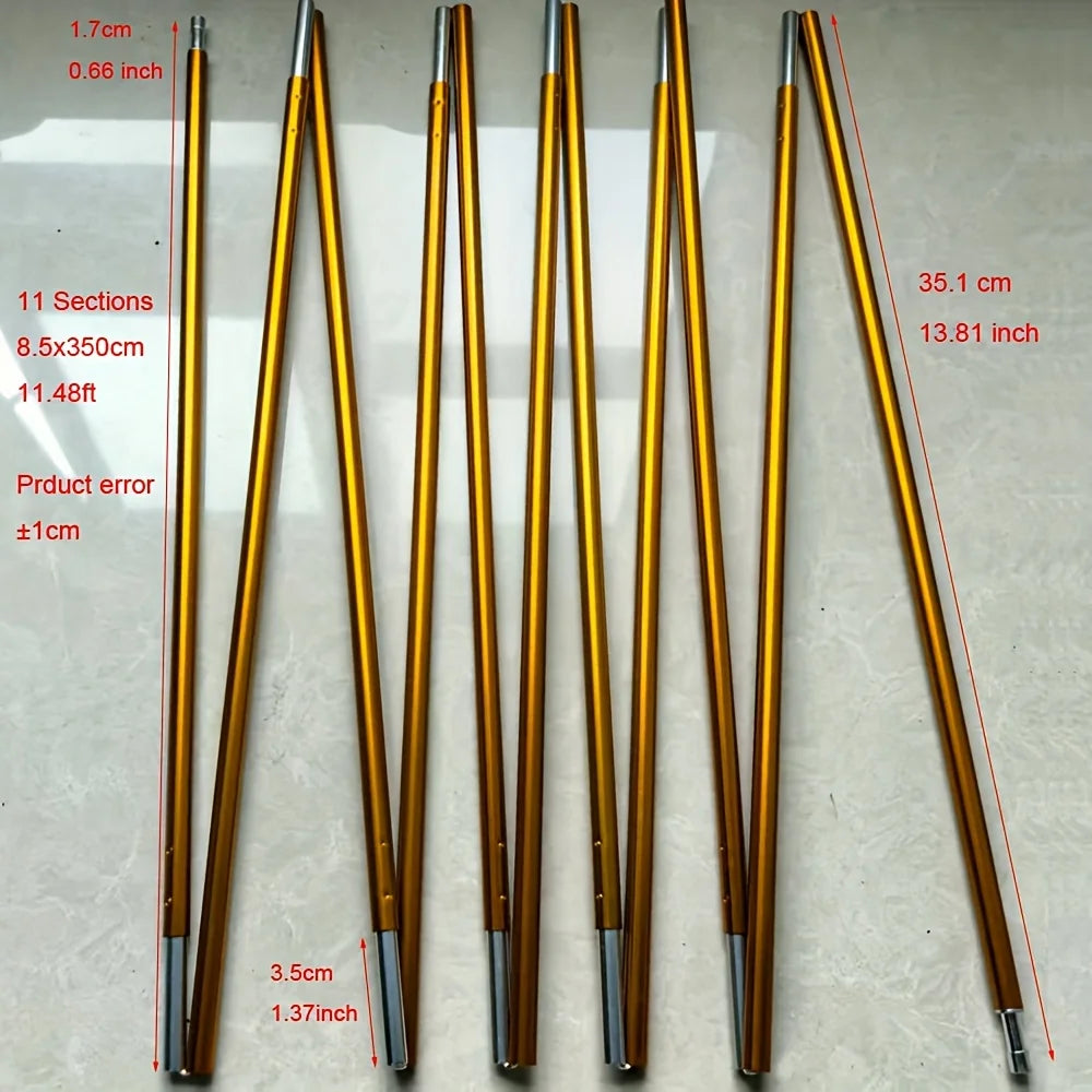 1pc 8.5mm 7001 Aluminum Alloy Tent Poles Replacement 3.6M-4.05M Lightweight Tent Support Rod for Camping Hiking Outdoor Tent Repair