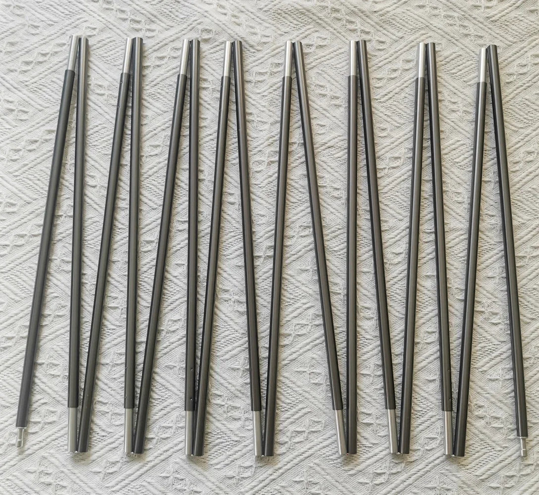 1pc 8.5mm 7001 Aluminum Alloy Tent Poles Replacement 363cm-405cm Lightweight Durable Camping Awning Repair Rod Tent Support Repair Poles