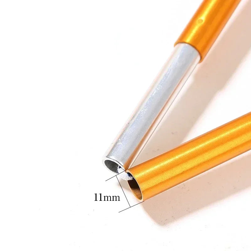 11mm Aluminum Alloy Tent Rods Provide Stable Support for Camping Hiking Tents. Sizes 401cm To 718cm Available. Great Replacement for Worn or Broken Poles.