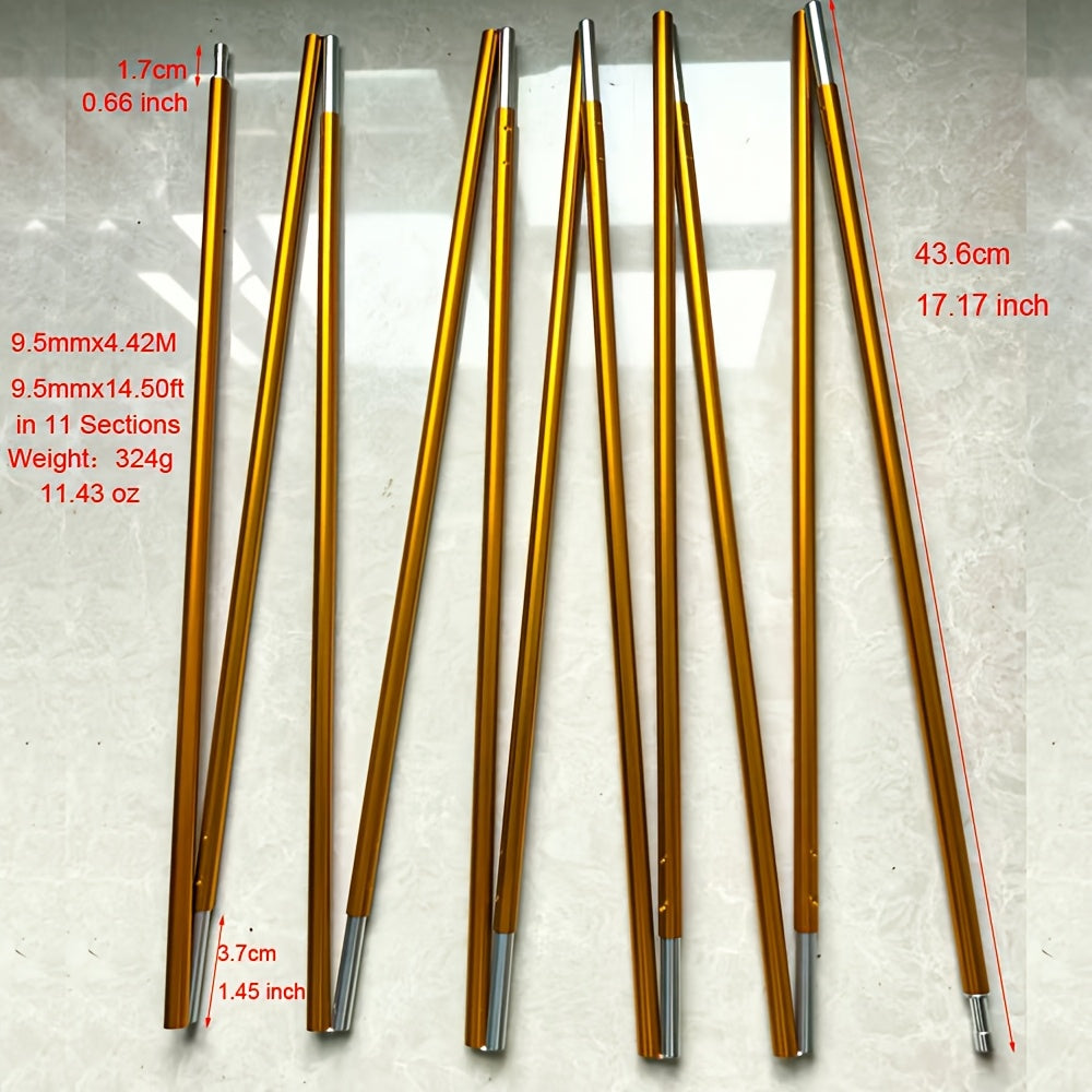 1pc 9.5mm 7001 Aluminum Alloy Tent Pole | 3.49m 4.2m 4.02m 4.42m 4.53m 4.82m 4.87m 5.45m 5.62m 5.87m Replacement Poles Tent Repair