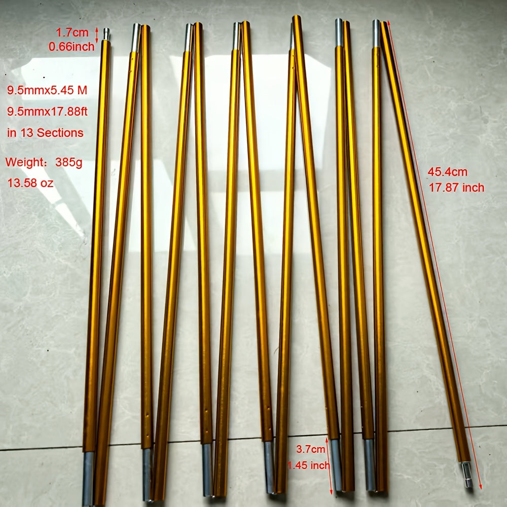 1pc 9.5mm 7001 Aluminum Alloy Tent Pole | 3.49m 4.2m 4.02m 4.42m 4.53m 4.82m 4.87m 5.45m 5.62m 5.87m Replacement Poles Tent Repair