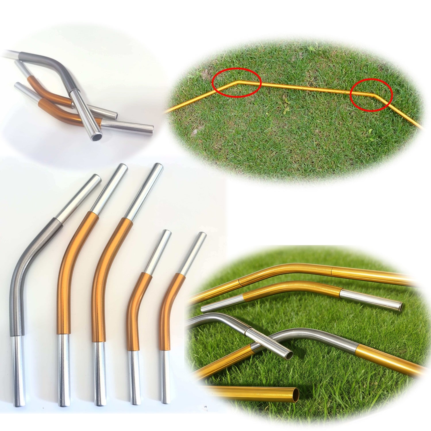 Aluminum alloy connector Angled Poles, 4pc, 150 degrees, suitable for 8.5/9.5/11 mm Aluminum alloy tent poles