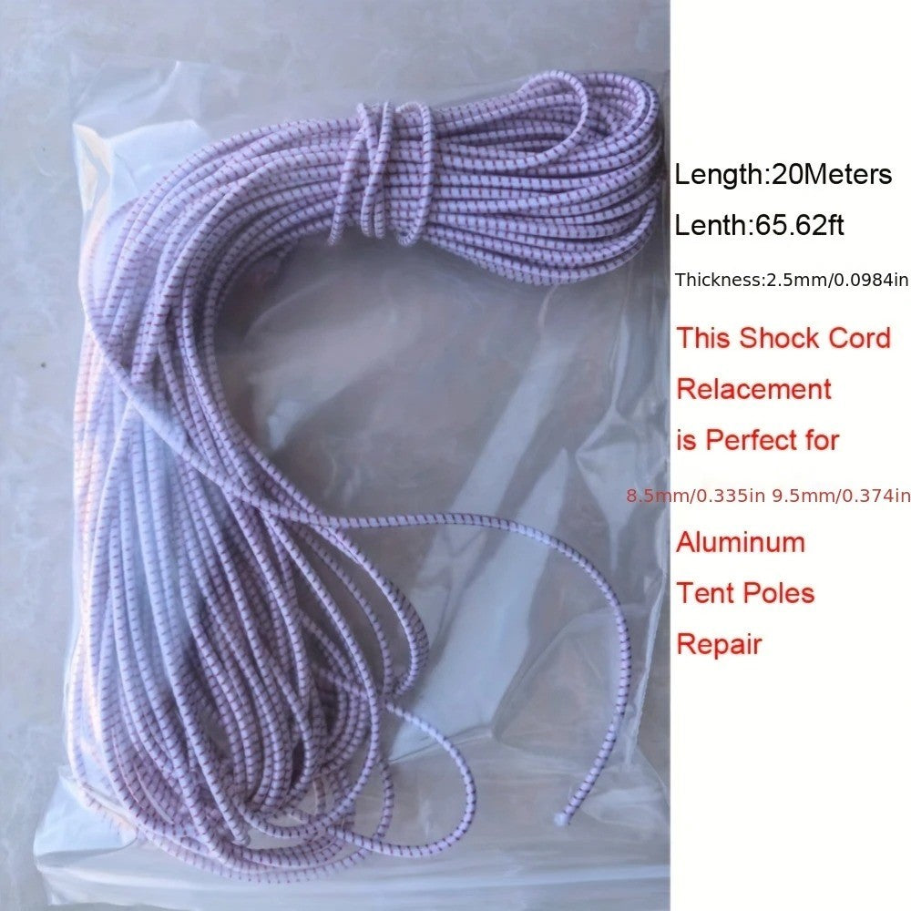 Tent Pole Repair Shock Cord Elastic String 2.45mm x 20m Camping Gear