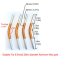 Aluminum alloy connector Angled Poles, 4pc, 150 degrees, suitable for 8.5/9.5/11 mm Aluminum alloy tent poles